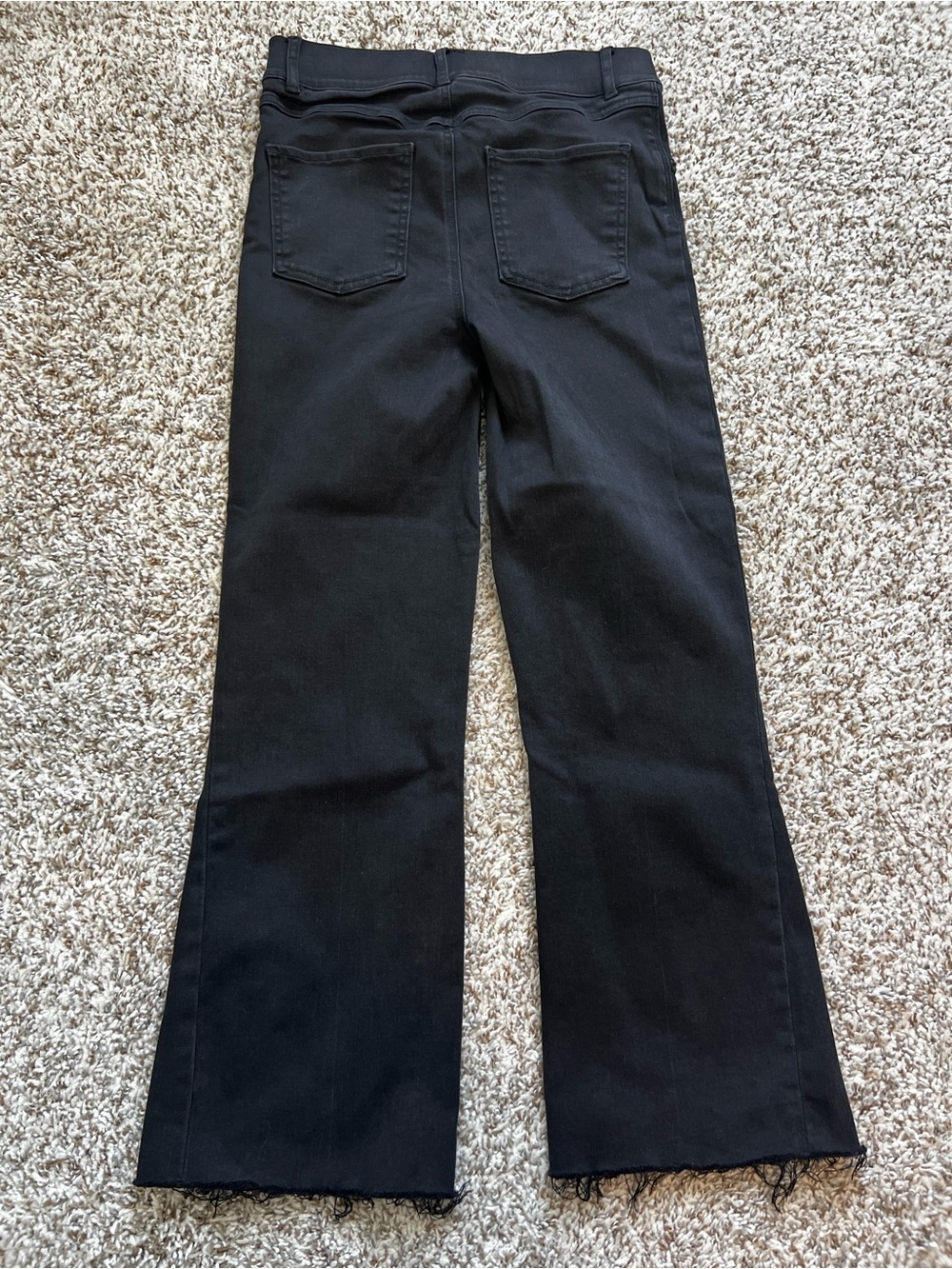 SPANX 20231 R Black Cropped Denim Flare Sz S - Picture 7 of 16